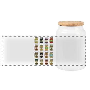 Olives in a jar - Panoramic Cookie Jar with Wooden Lid - white - Front