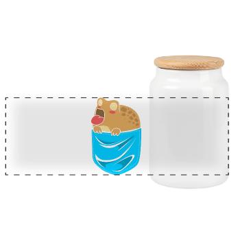 Grenouille de la pluie du désert Frosch - Boîte à biscuits avec couvercle en bois - blanc - Devant