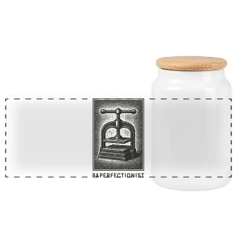Perfectionniste du papier | Reliure, Book Press - Boîte à biscuits avec couvercle en bois - blanc - Devant