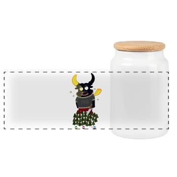 Démon de la forêt : moi, tronçonneuse dans les pins - Boîte à biscuits avec couvercle en bois - blanc - Devant