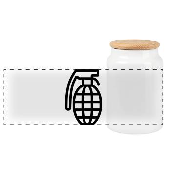 grenade - Boîte à biscuits avec couvercle en bois - blanc - Devant