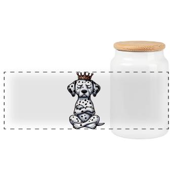 Dalmatians Dalmatian Keepers Dalmatian Owners - Panoramic Cookie Jar with Wooden Lid - white - Front