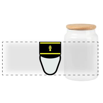 Gendarm Képi G.M. (Mobile Constable) - Panorama Keksdose mit Holzdeckel - Weiß - Vorne