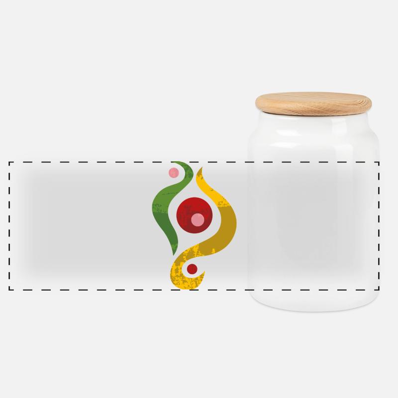 Yoga design_42 - Boîte à biscuits avec couvercle en bois - blanc