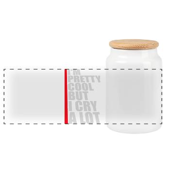 I'm Pretty Cool But I Cry A Lot Funny Emotional - Panoramic Cookie Jar with Wooden Lid - white - Front