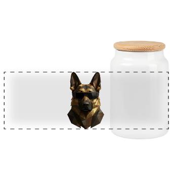 Schäferhund Hund Liebe Deutscher Schäferhund Hunde - Panorama Keksdose mit Holzdeckel - Weiß - Vorne