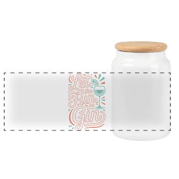 Gin Let The Fun Be Gin & Tonic Liebhaber Party Gin - Panorama Keksdose mit Holzdeckel - Weiß - Vorne