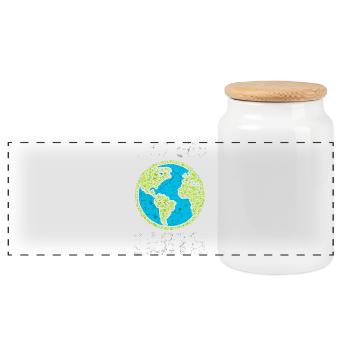 Save Our Earth - Panorama Keksdose mit Holzdeckel - Weiß - Vorne