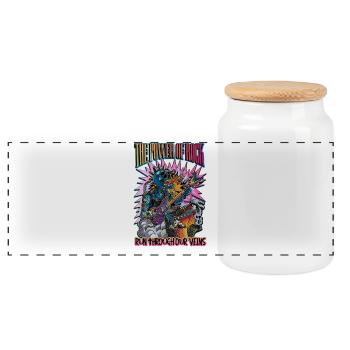 The Power of Rock - Panoramic Cookie Jar with Wooden Lid - white - Front