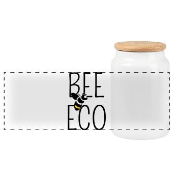 Bee engagiert sich für einen organischen Übergang - Panorama Keksdose mit Holzdeckel - Weiß - Vorne