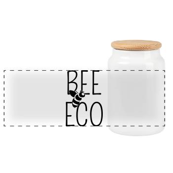 Abeille Bee Eco Minimaliste Low Tech - Boîte à biscuits avec couvercle en bois - blanc - Devant