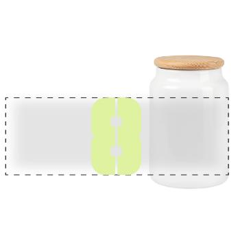 8 - Boîte à biscuits avec couvercle en bois - blanc - Devant