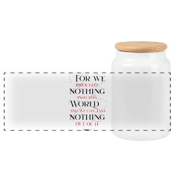 Take Nothing - Panorama Keksdose mit Holzdeckel - Weiß - Vorne