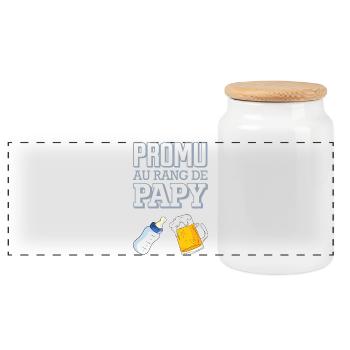 Promu au Rang de Papy Humour Naissance Bébé - Boîte à biscuits avec couvercle en bois - blanc - Devant