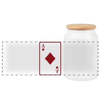 Carte de poker - Boîte à biscuits avec couvercle en bois - blanc - Devant