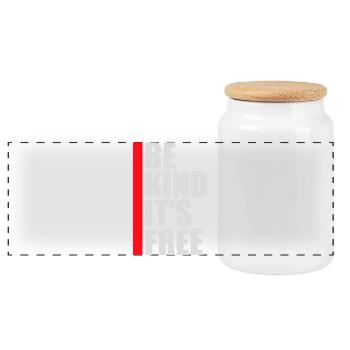 Be Kind It's Free Kindness Statement Saying - Panoramic Cookie Jar with Wooden Lid - white - Front