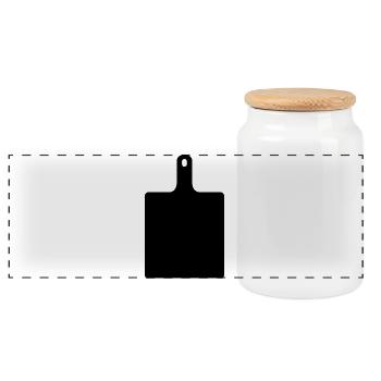 Chopping board - Panoramic Cookie Jar with Wooden Lid - white - Front