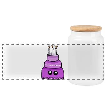 Gâteau Kawaii Candles d’anniversaire Enfant - Boîte à biscuits avec couvercle en bois - blanc - Devant