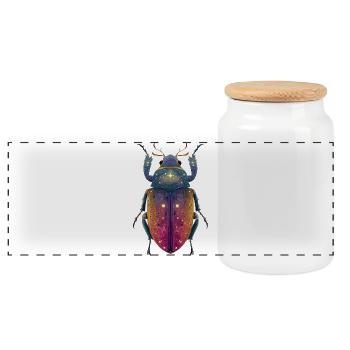Galaktischer Krabbelkäfer Nebeltraum - Panoramic Cookie Jar with Wooden Lid - white - Front