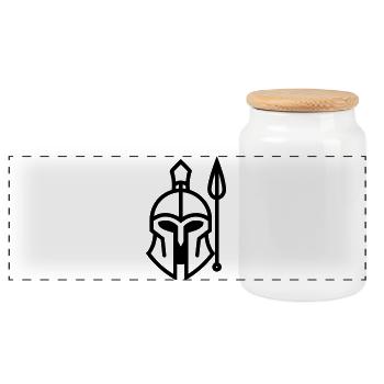 spartan - Boîte à biscuits avec couvercle en bois - blanc - Devant