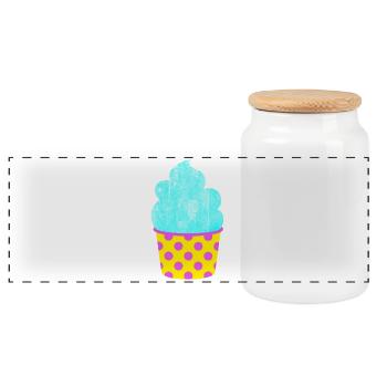 Eis Softeis Eiscreme Punkte Dots Sommer Pastell - Panorama Keksdose mit Holzdeckel - Weiß - Vorne