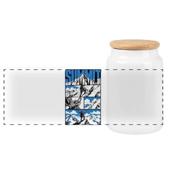 Aventure alpine - Boîte à biscuits avec couvercle en bois - blanc - Devant