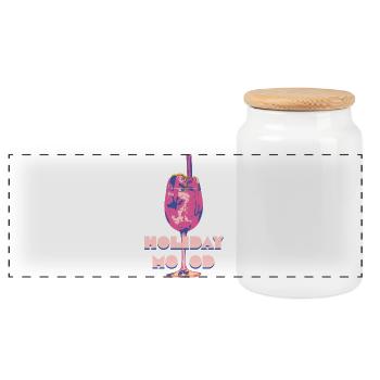 MODE DE FÊTE - Boîte à biscuits avec couvercle en bois - blanc - Devant