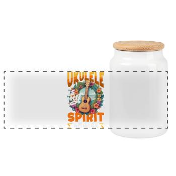 Ukulele Is My Spirit Animal Hawaii Musiker Spruch - Panorama Keksdose mit Holzdeckel - Weiß - Vorne