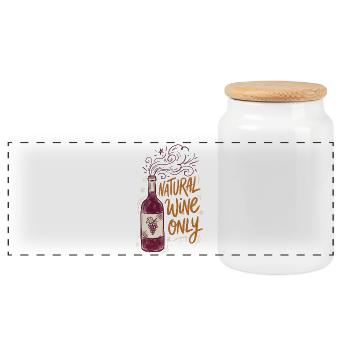 Natural Wine Only - Panorama Keksdose mit Holzdeckel - Weiß - Vorne