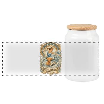 Eiskunstlauf Jugendstil Shirt: Stand Up - Panorama Keksdose mit Holzdeckel - Weiß - Vorne