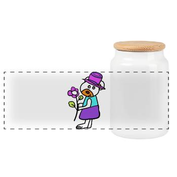 Teddy Teddybär Blume Kinder Muttertag Mama - Panorama Keksdose mit Holzdeckel - Weiß - Vorne