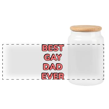 Meilleur père gay de tous les temps Typographie Tee LGBT Pride - Boîte à biscuits avec couvercle en bois - blanc - Devant