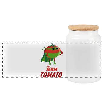 Team Tomato Hero Tee - Panorama Keksdose mit Holzdeckel - Weiß - Vorne