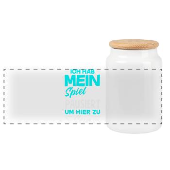 Ich Habe Mein Spiel Pausiert Um Hier Zu Sein - Panorama Keksdose mit Holzdeckel - Weiß - Vorne