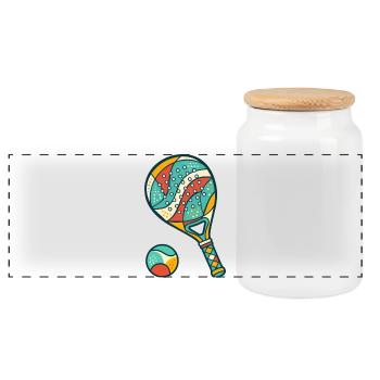 Pagaie - Boîte à biscuits avec couvercle en bois - blanc - Devant