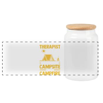 Camping Bonfire Camp Life Forest Camper - Panorama Keksdose mit Holzdeckel - Weiß - Vorne