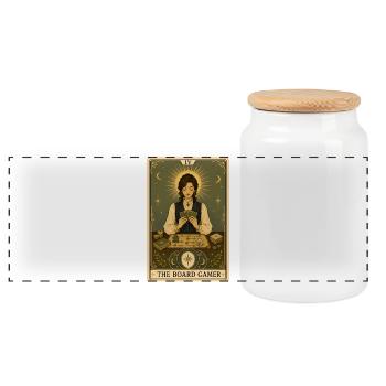 Fan de jeux de société | Jeux de société Tarot - Boîte à biscuits avec couvercle en bois - blanc - Devant