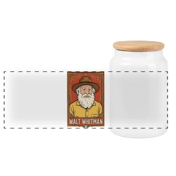 Walt Whitman Retro - Panoramic Cookie Jar with Wooden Lid - white - Front