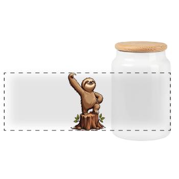 Célébration du paresseux sur une souche d’arbre - Boîte à biscuits avec couvercle en bois - blanc - Devant