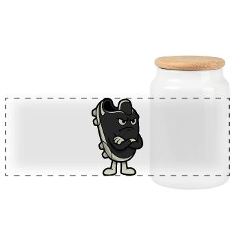 Grumpy Football Boot Funny Soccer Art - Boîte à biscuits avec couvercle en bois - blanc - Devant