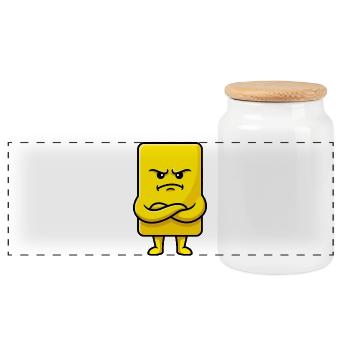 Grumpy Yellow Card Funny Football Ref - Boîte à biscuits avec couvercle en bois - blanc - Devant