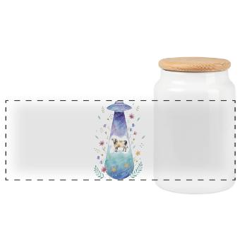 Méditation de spiritualité Fleur de lotus Foi zen - Boîte à biscuits avec couvercle en bois - blanc - Devant