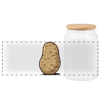 Illustration drôle de pomme de terre pour les amateurs de légumes - Boîte à biscuits avec couvercle en bois - blanc - Devant