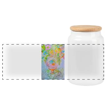 L'Éclat du Vase Antique - Boîte à biscuits avec couvercle en bois - blanc - Devant