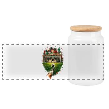 Célébration du but italien dans le stade - Boîte à biscuits avec couvercle en bois - blanc - Devant
