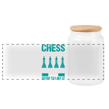 Échiquier des joueurs d’échecs - Boîte à biscuits avec couvercle en bois - blanc - Devant