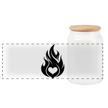 Cœur de Feu abstrait - Boîte à biscuits avec couvercle en bois - blanc - Devant