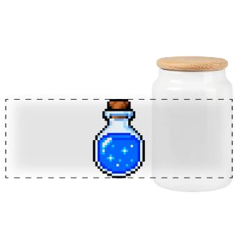 Retro Pixel Potion Gaming T-Shirt - Panoramic Cookie Jar with Wooden Lid - white - Front