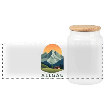 Parc national de l’Allgäu | Montagne Vintage - Boîte à biscuits avec couvercle en bois - blanc - Devant