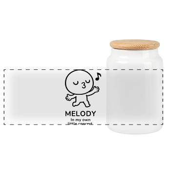 Melody – In My Own Little Concert | Music Mood - Panorama Keksdose mit Holzdeckel - Weiß - Vorne